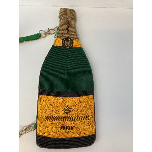 TIANA SMALL GREEN, YELLOW SEED BEAD BOTTLE CROSSBODY BAG - Picture 2 of 6